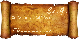 Csécsei Géza névjegykártya