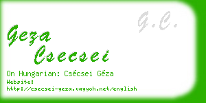 geza csecsei business card