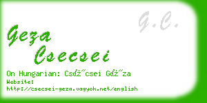 geza csecsei business card